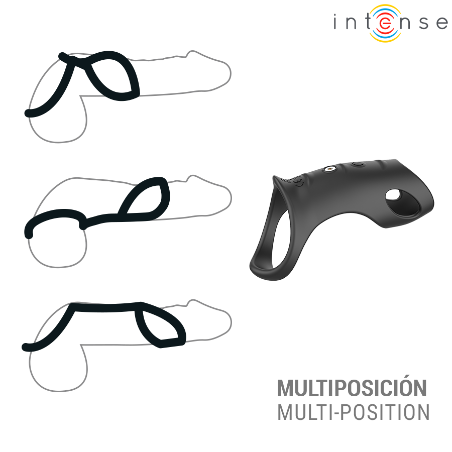 Anneau pénien vibrant réglable avec extension — INTENSE FOR HIM