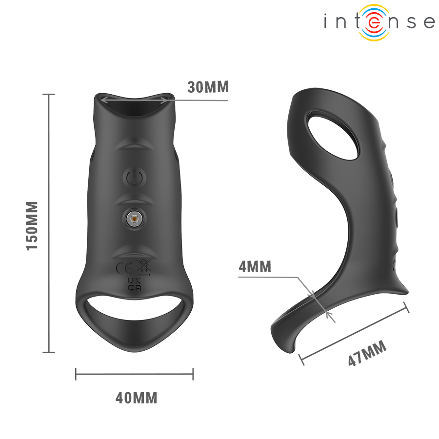 Anneau pénien vibrant réglable avec extension — INTENSE FOR HIM