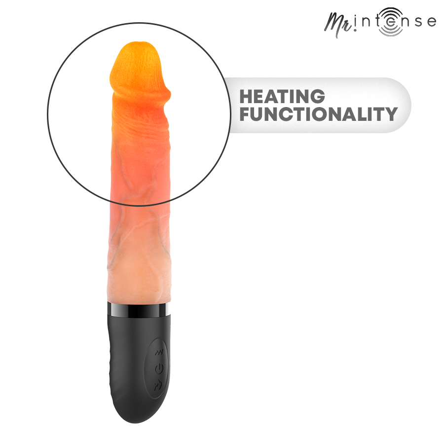 MR INTENSE - JEAN VIBRATEUR HAUT ET BAS EN SILICONE AVEC EFFET CHAUFFANT 24 CM -Ø- 3,8 CM