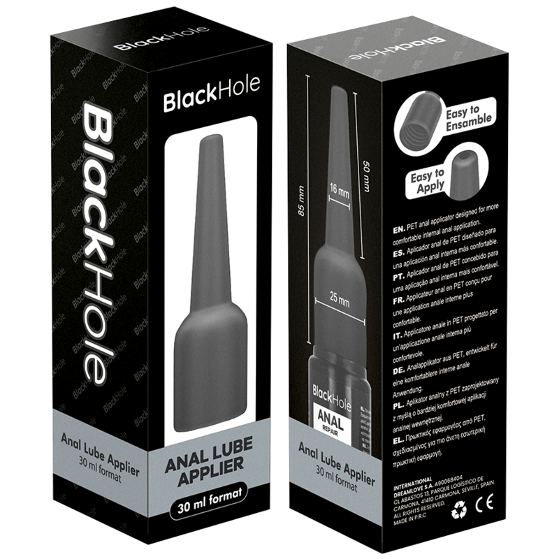 Applicateur de lubrifiant anal taille S 30 ml — Black Hole