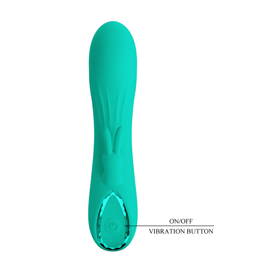 Vibromasseur G-spot turquoise avec stimulateur externe — PRETTY LOVE FLIRTATION