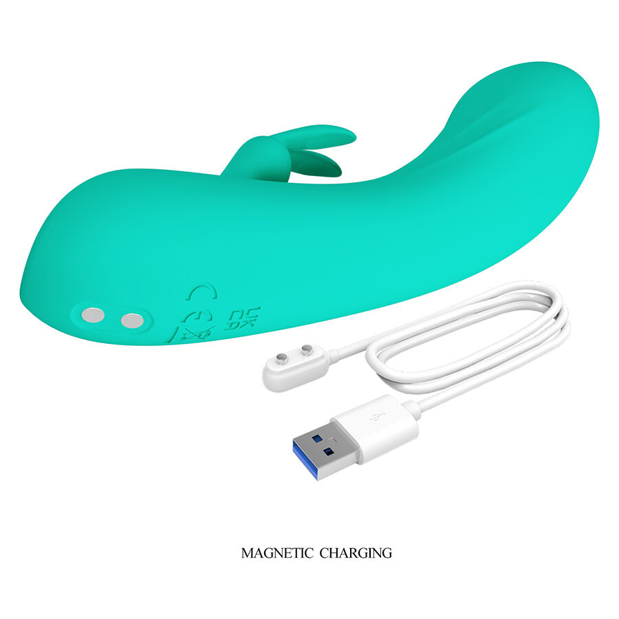 Vibromasseur G-spot turquoise avec stimulateur externe — PRETTY LOVE FLIRTATION