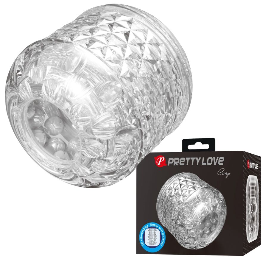 Masturbateur à double entrée en silicone transparent — PRETTY LOVE MALE