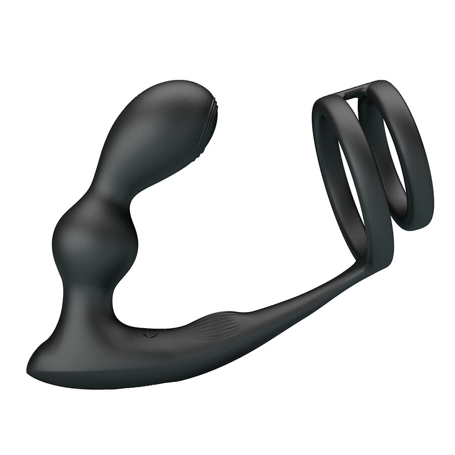 Plug anal vibrant avec anneau pénien et télécommande — MR PLAY
