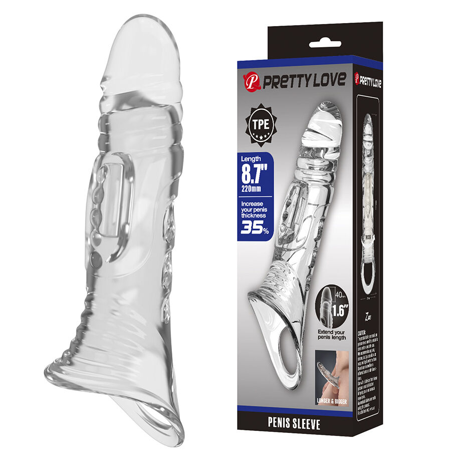 Manchon transparent gainant pour pénis — PRETTY LOVE MALE