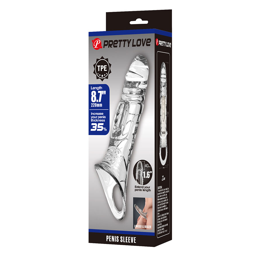 Manchon transparent gainant pour pénis — PRETTY LOVE MALE