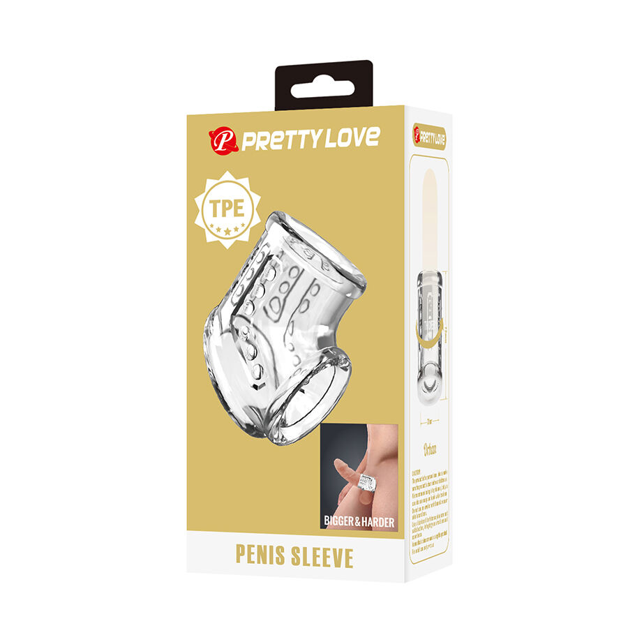 Gaine pénienne courte transparente texturée — PRETTY LOVE MALE