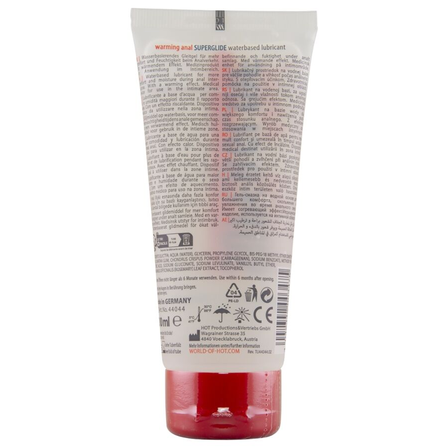 Lubrifiant chauffant anal Superglide 100 ml — HOT
