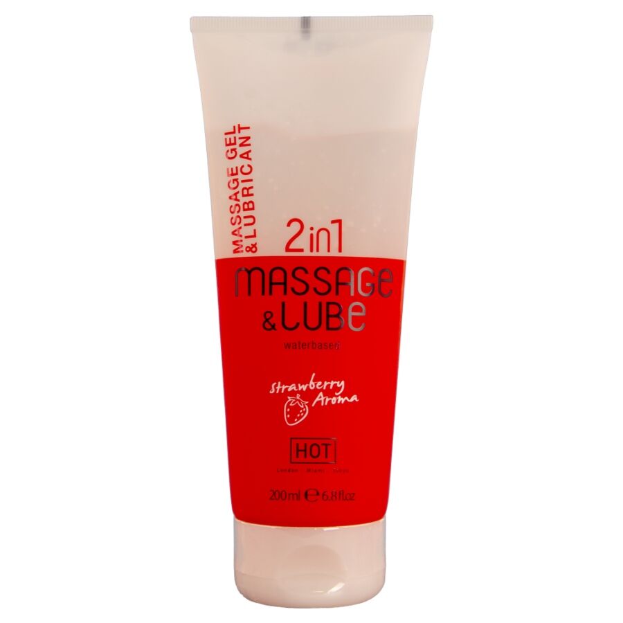 Gel de massage et lubrifiant 2 en 1 parfum fraise — HOT