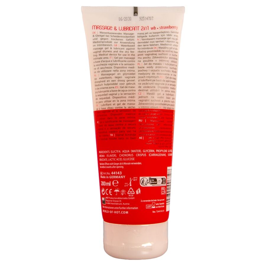Gel de massage et lubrifiant 2 en 1 parfum fraise — HOT