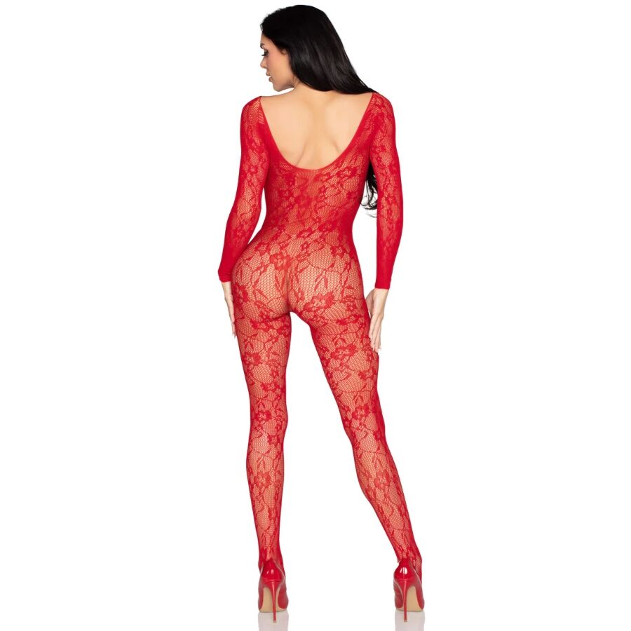 Body in pizzo floreale rosso — LEG AVENUE BODYSTOCKINGS