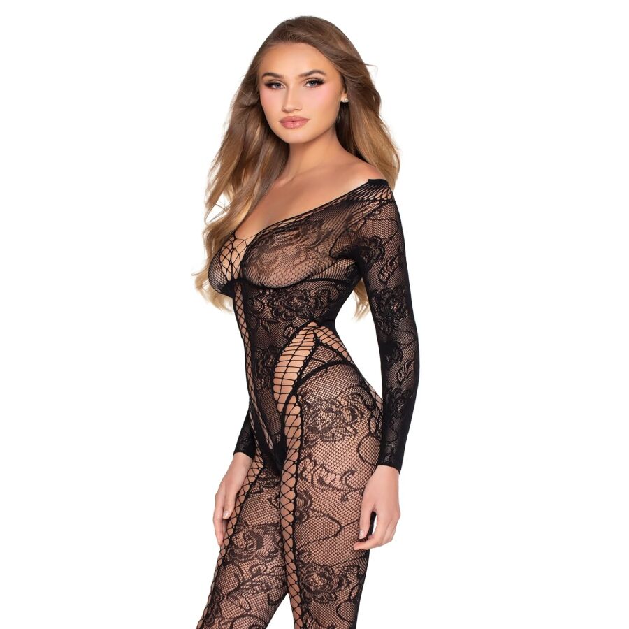 Combinaison résille et dentelle noire — LEG AVENUE BODYSTOCKINGS