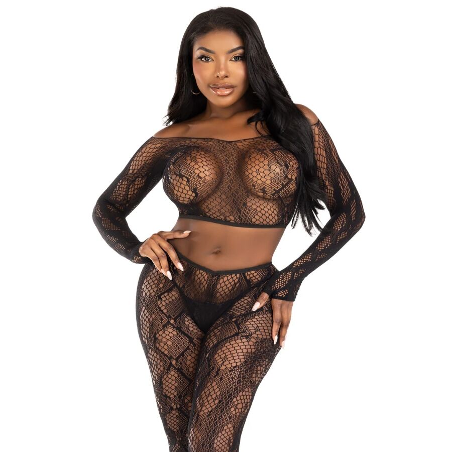 Ensemble python crop top et legging sans pieds — LEG AVENUE SETS