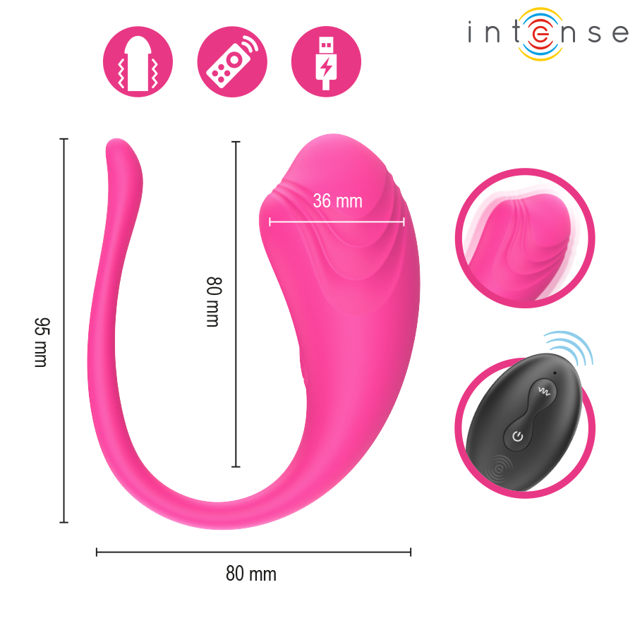 Œuf vibrant télécommandé en silicone — INTENSE REMOTE CONTROL