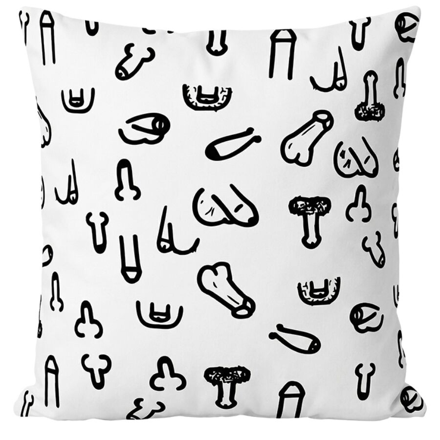 Coussin décoratif humour blanc 30x30 cm — DIABLO PICANTE