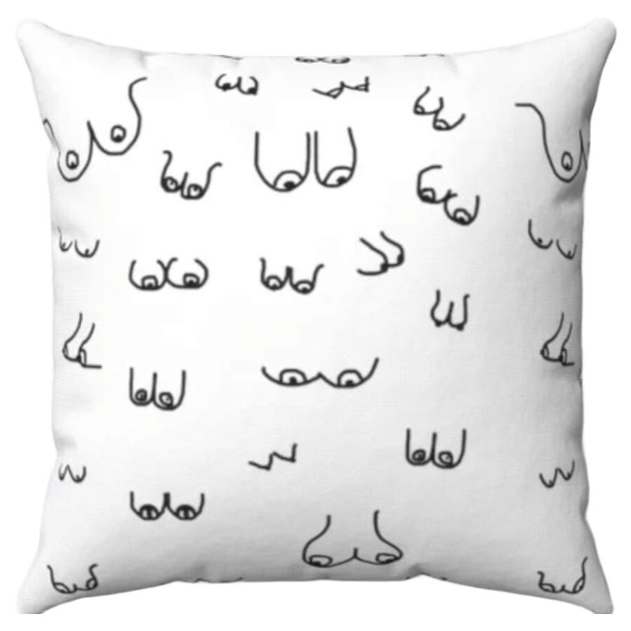 Coussin décoratif seins blanc 30x30 cm — DIABLO PICANTE