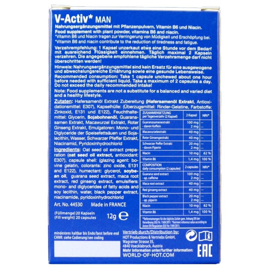 Capsules vitalité et énergie pour homme — HOT
