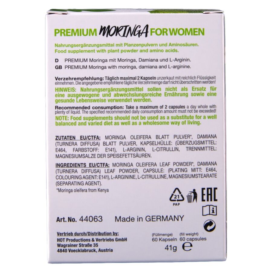 Complément vitalité féminine au moringa et damiana bio — HOT