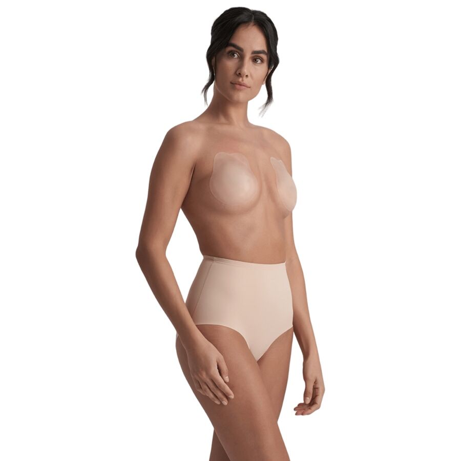 Bonnet adhésif silicone rehausseur couverture totale beige XL — BYE BRA