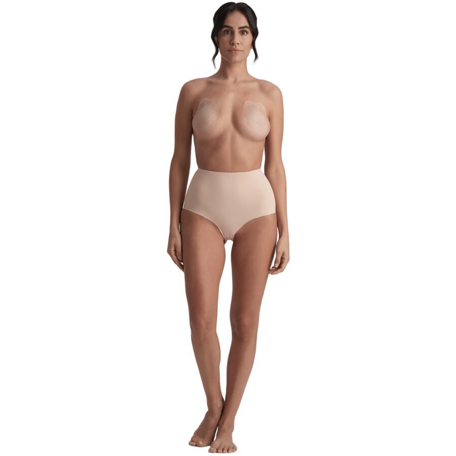 Bonnet adhésif silicone rehausseur couverture totale beige XL — BYE BRA