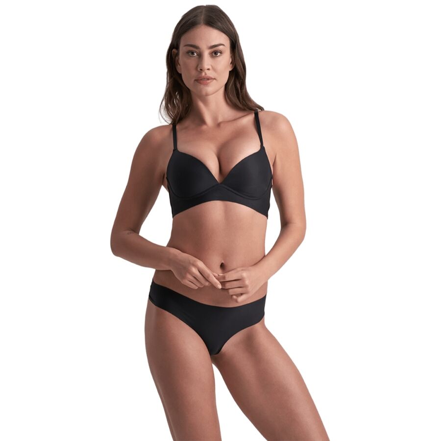 BYE-BRA - PACK 2 TANGAS INVISIBLES BEIGE Y NEGRO TALLA L