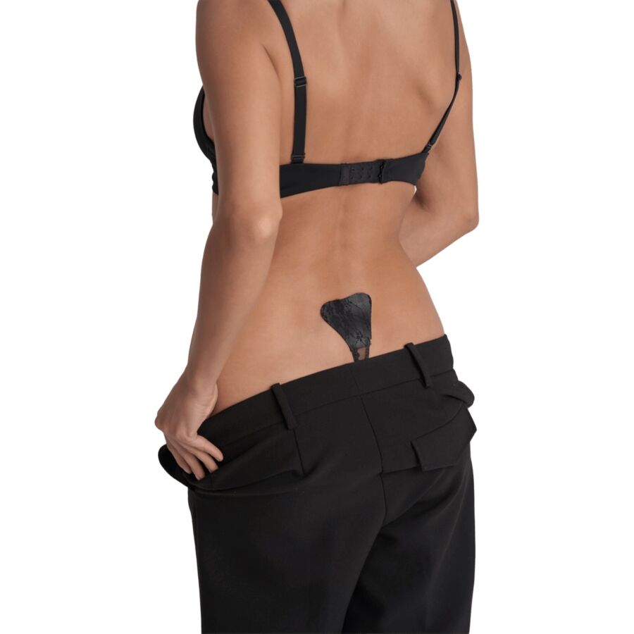 Tanga adhesivo de encaje negro talla única — BYE BRA - UNDERWEAR
