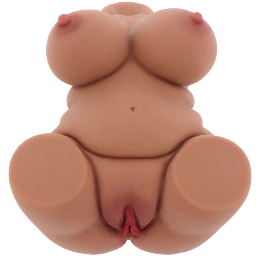 Torso feminino masturbatório voluptuoso XL com duplo orifício — HIDDEN DESIRE