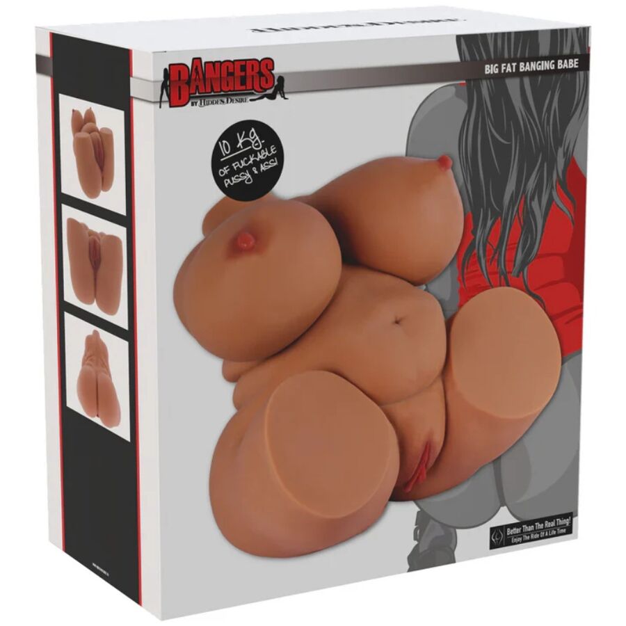 Torso feminino masturbatório voluptuoso XL com duplo orifício — HIDDEN DESIRE