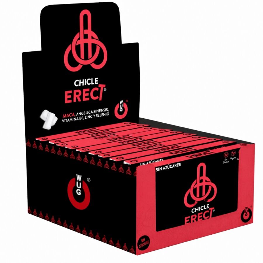 Présentoir de gommes amélioratrices d'érection 12 x 8 — WUG SEX SENSE