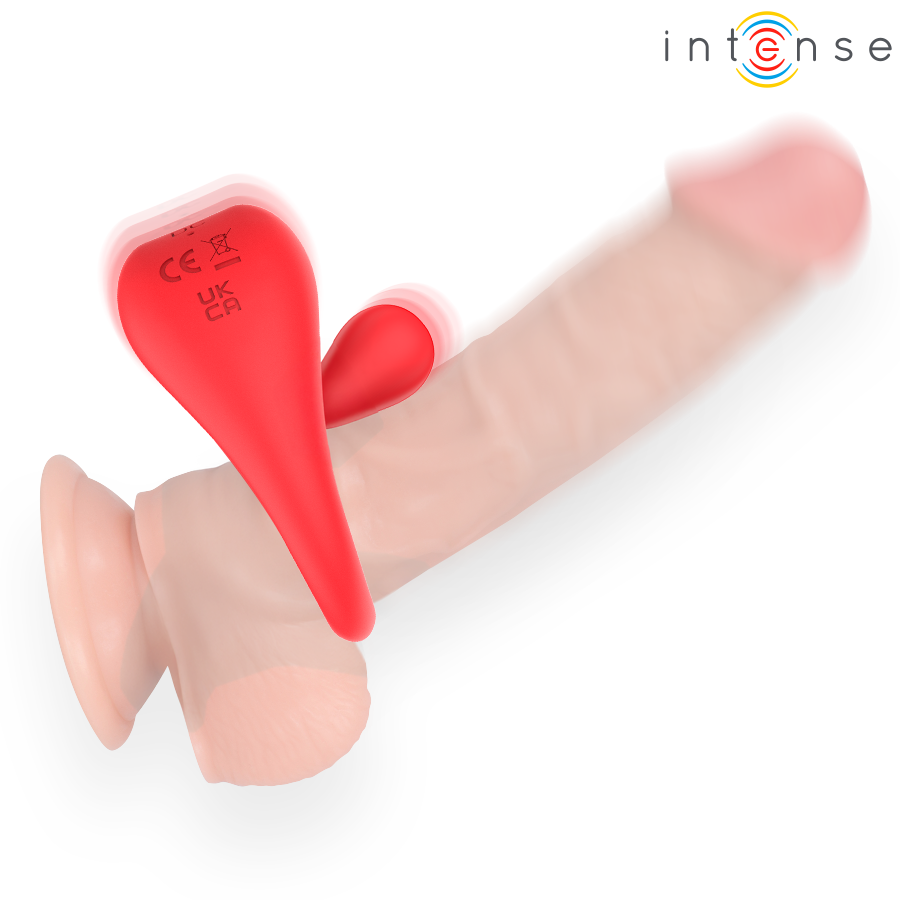 Anneau vibrant Russell avec stimulateur clitoridien rouge — INTENSE FOR HIM