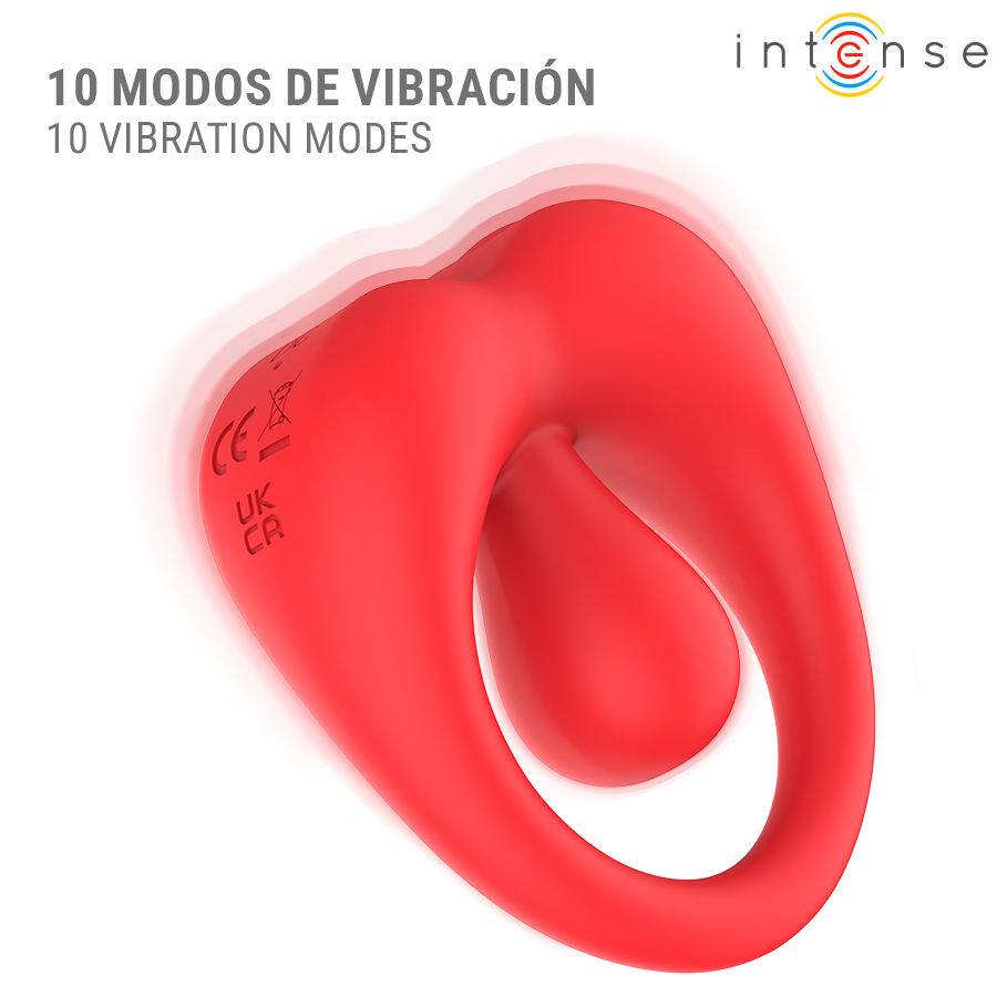Anneau vibrant Russell avec stimulateur clitoridien rouge — INTENSE FOR HIM