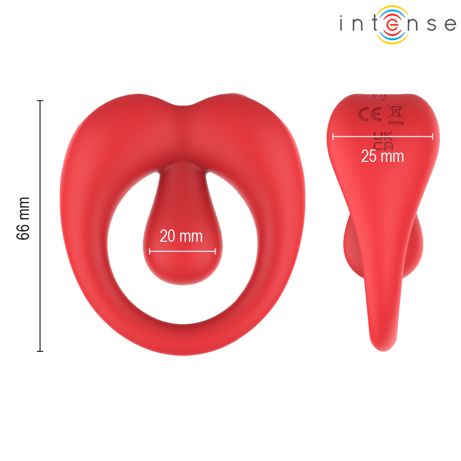 Anneau vibrant Russell avec stimulateur clitoridien rouge — INTENSE FOR HIM