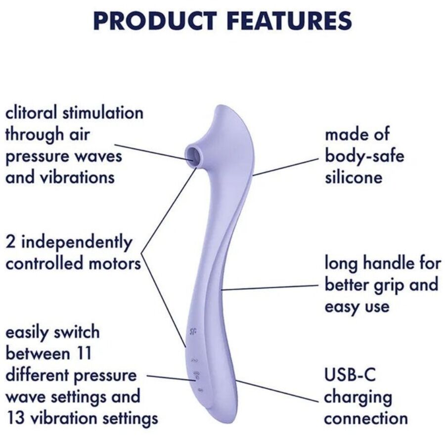 Stimulateur vibrant à pulsations d'air double action — SATISFYER AIR PULSE