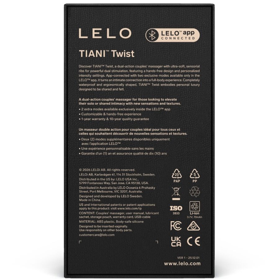 Vibrateur couple Tiani Twist en silicone — LELO