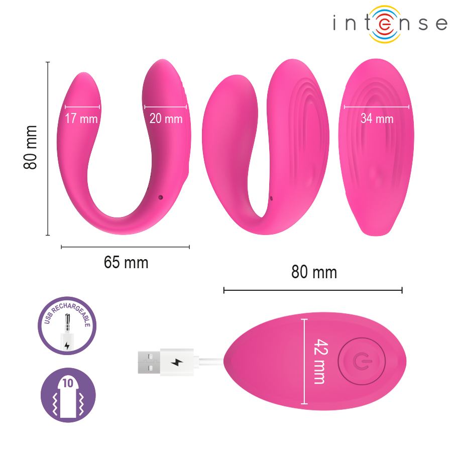 Stimulateur vibrant en forme de pince — INTENSE REMOTE CONTROL