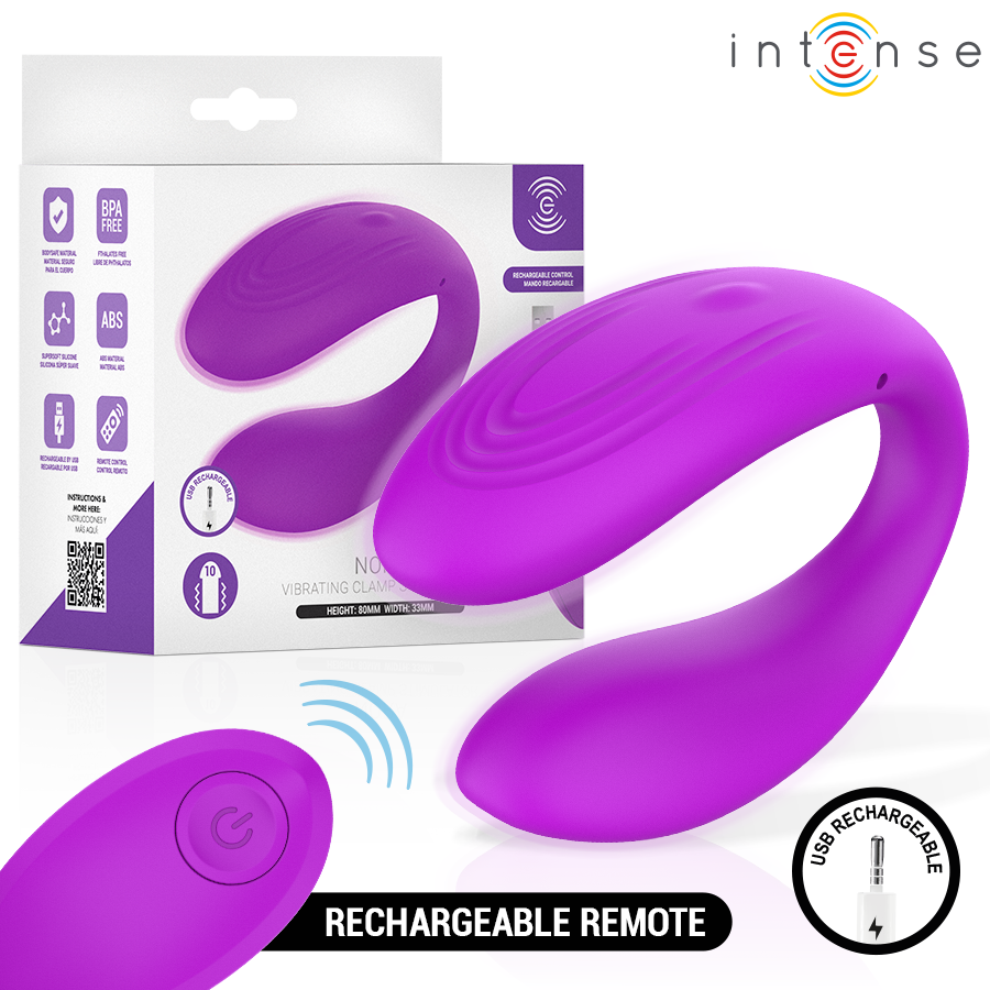 Stimulateur pince vibrante violet — INTENSE REMOTE CONTROL