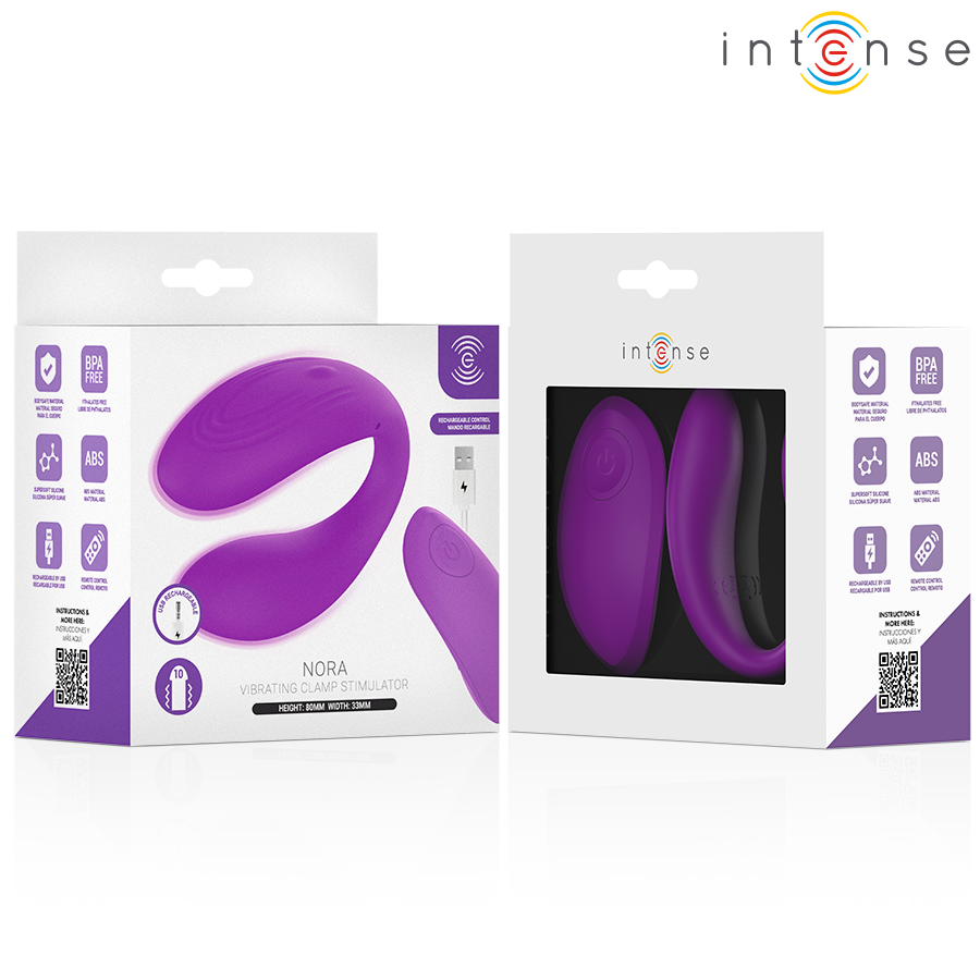 Stimulateur pince vibrante violet — INTENSE REMOTE CONTROL