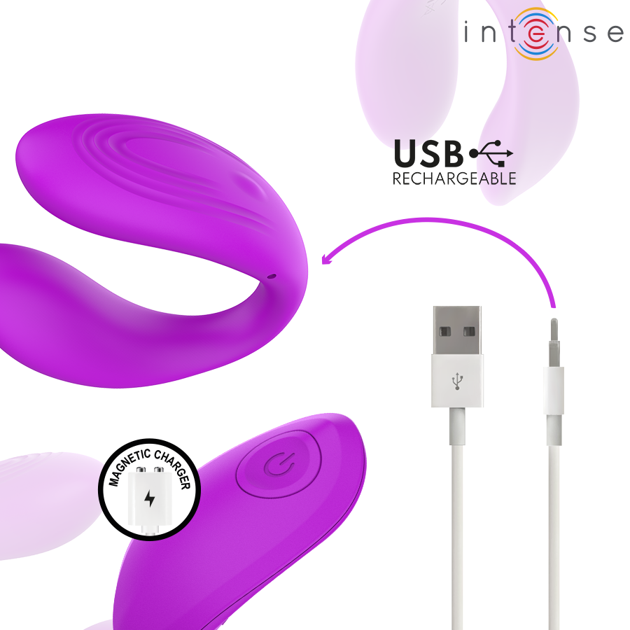 Stimulateur pince vibrante violet — INTENSE REMOTE CONTROL