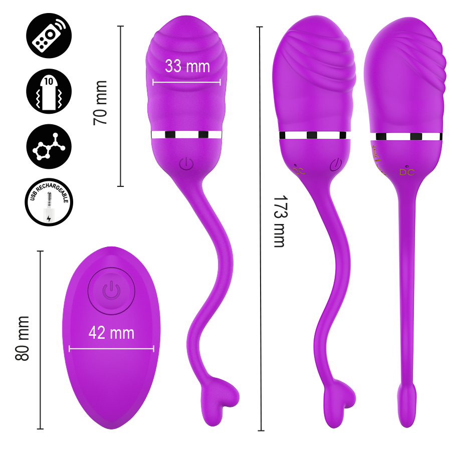 Œuf vibrant télécommandé violet — INTENSE REMOTE CONTROL