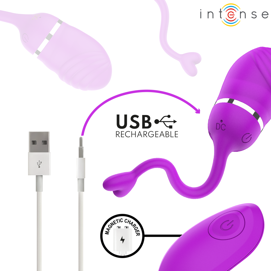 Œuf vibrant télécommandé violet — INTENSE REMOTE CONTROL