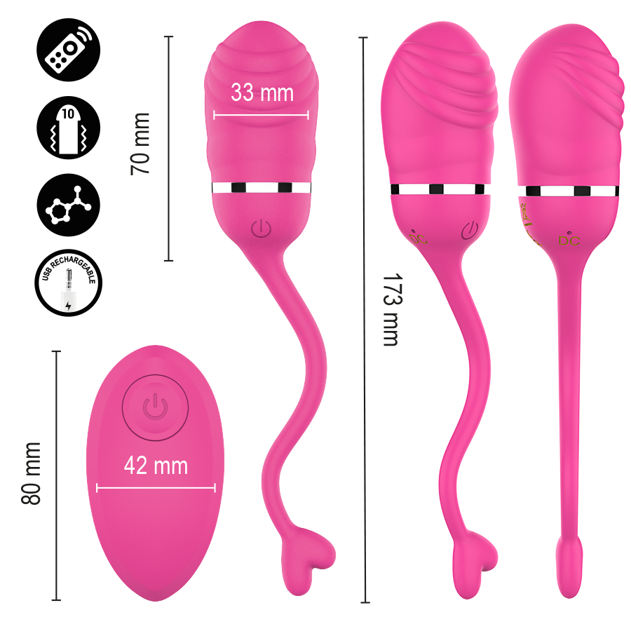 Œuf vibrant télécommandé rose — INTENSE REMOTE CONTROL