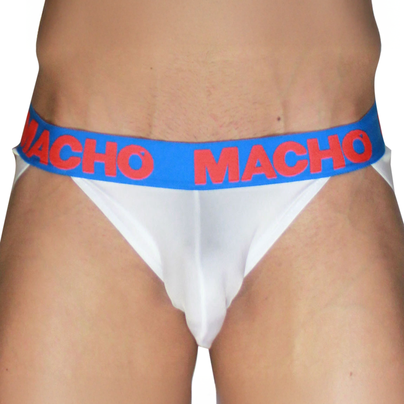 MACHO - MX29AZ JOCK BLANC + BLEU FONCÉ XL