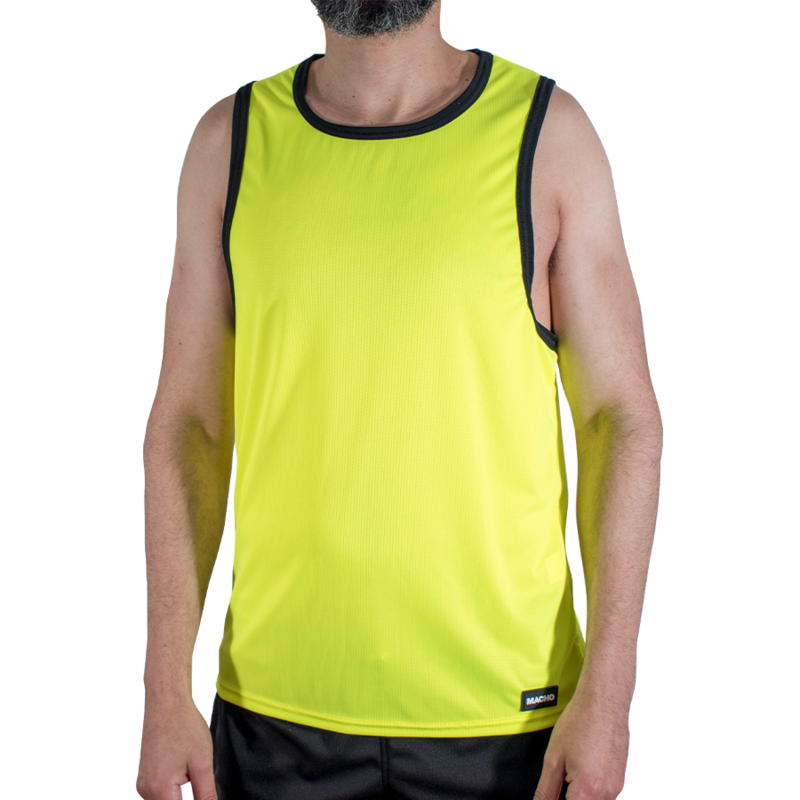 MACHO - CMV001 T-SHIRT DE SPORT JAUNE L/XL