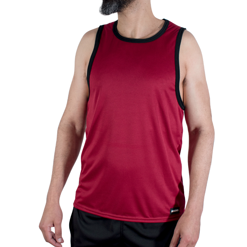 MACHO - CMV003 T-SHIRT DE GYM BORDEAUX, TAILLE S/M