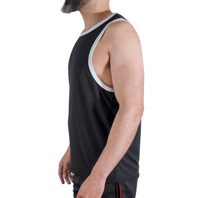 MACHO - CMV004 T-SHIRT DE SPORT NOIR TAILLE L/XL