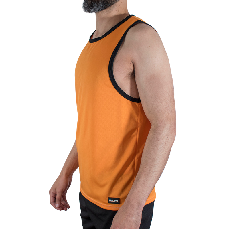 MACHO - CMV005 T-SHIRT DE SPORT ORANGE S/M