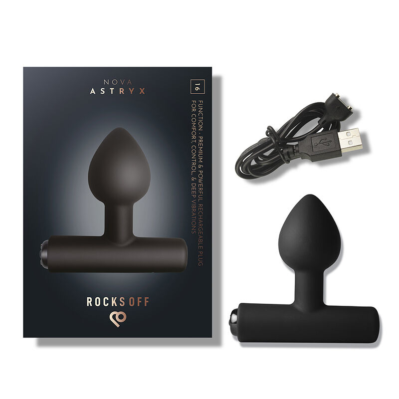 ROCKS-OFF - MINI BAGUETTE RECHARGEABLE 16 FONCTIONS ROSE PIVOINE