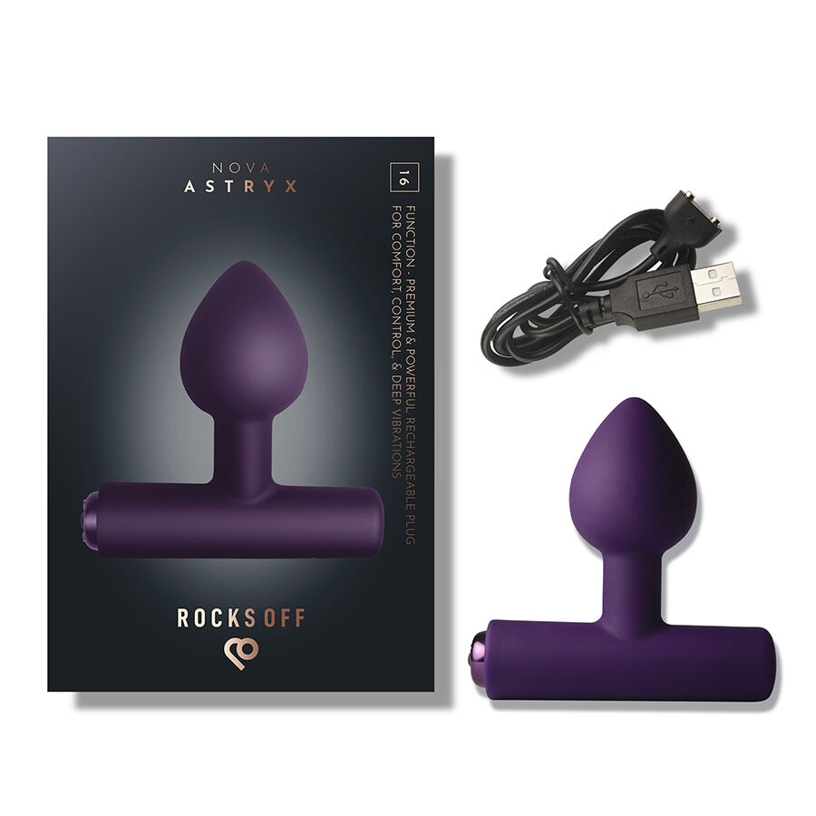 ROCKS-OFF - MINI BAGUETTE RECHARGEABLE 16 FONCTIONS ROSE PIVOINE