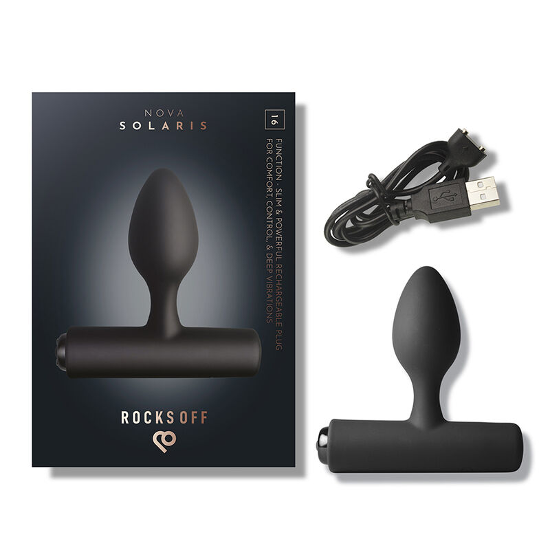 ROCKS-OFF - MINI BAGUETTE RECHARGEABLE 16 FONCTIONS ROSE PIVOINE