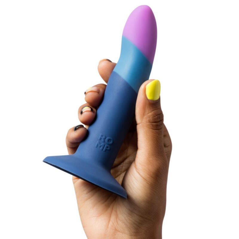 Kit harnais et dildo en silicone tricolore 14 cm — ROMP